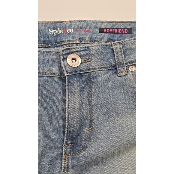 Style & Co Denim Boyfriend Jeans Women's Size 10 Light Wash Distressed Casual - Picture 3 of 7